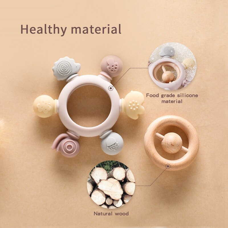 Let's Make 1PC Silicone Teether Baby Rudder Shape Wooden Teether Ring Kid Gift BPA Free Silicone Children Goods Kid Teething Toy Let's Make 1PC Silicone Teether Baby Rudder Shape Wooden Teether Ring Kid Gift BPA Free Silicone Children Goods Kid Teething Toy