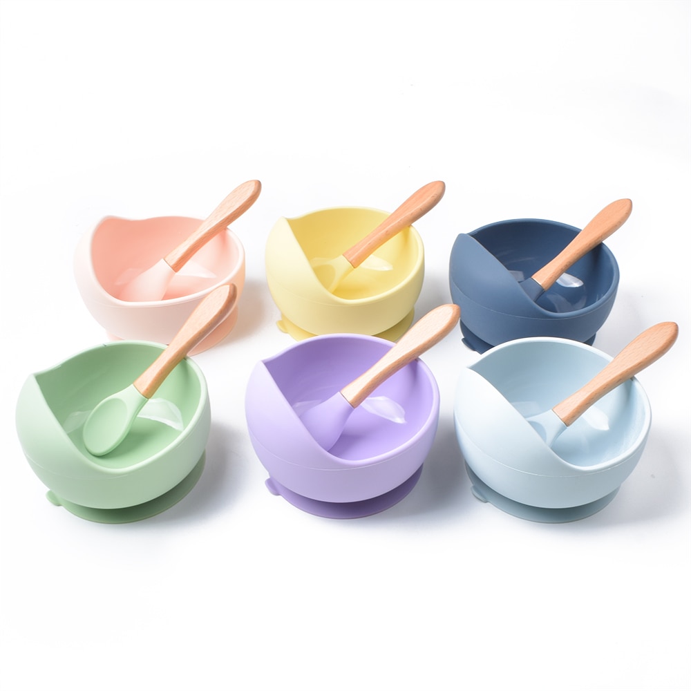 2PCS/Set Silicone Baby Feeding Bowl Tableware for Kids Waterproof Suction Bowl With Spoon Children Dishes Kitchenware Baby Stuff 2PCS/Set Silicone Baby Feeding Bowl Tableware for Kids Waterproof Suction Bowl With Spoon Children Dishes Kitchenware Baby Stuff