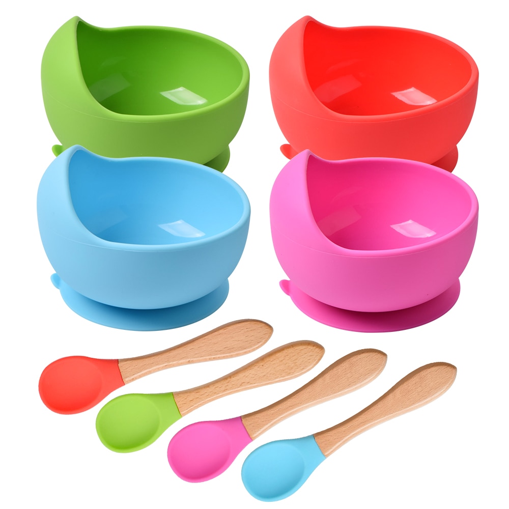 2PCS/Set Silicone Baby Feeding Bowl Tableware for Kids Waterproof Suction Bowl With Spoon Children Dishes Kitchenware Baby Stuff 2PCS/Set Silicone Baby Feeding Bowl Tableware for Kids Waterproof Suction Bowl With Spoon Children Dishes Kitchenware Baby Stuff