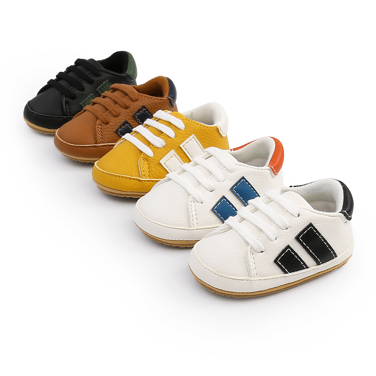 Newborn Baby Shoes Classic Stripe Leather Boy Girl Shoes Multicolor Toddler Rubber Sole Anti-slip First Walkers Infant Moccasins Newborn Baby Shoes Classic Stripe Leather Boy Girl Shoes Multicolor Toddler Rubber Sole Anti-slip First Walkers Infant Moccasins
