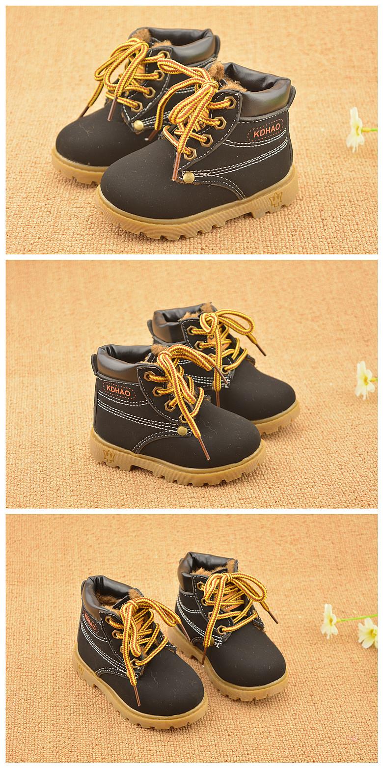 Autumn Winter Baby Boots Toddler Fashion Boots Kids Shoes Boys Girls Snow Boots Girls Boys Plush Fashion Boots Shoes Size 21-30