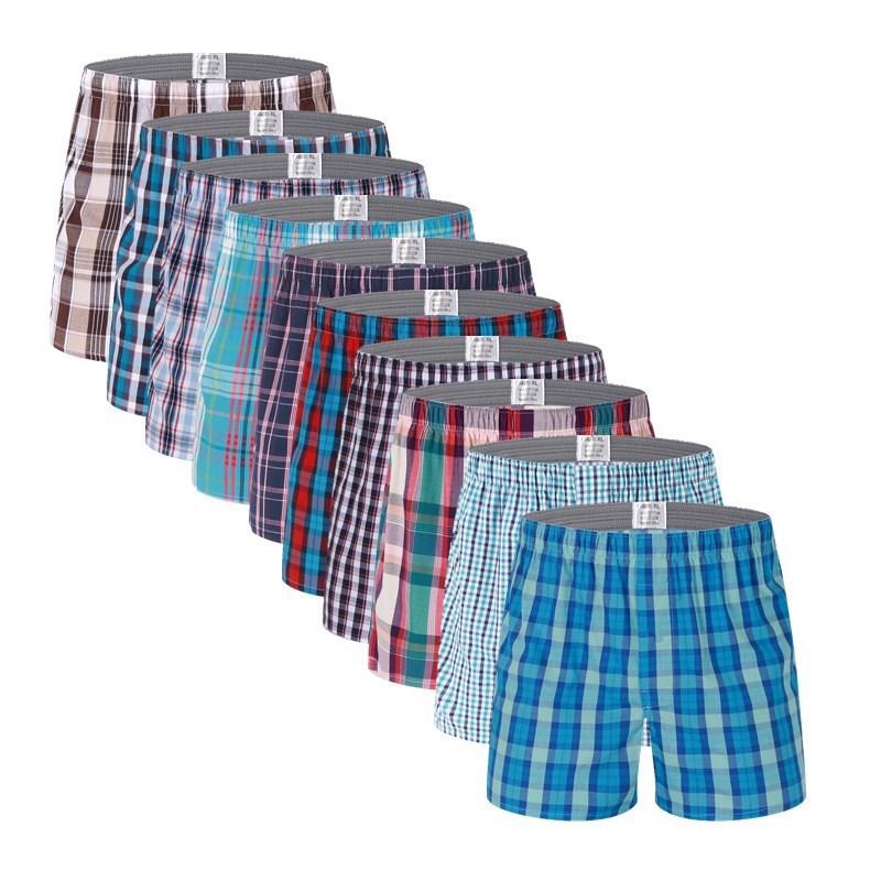 10Pcs/Lot Mens Underwear Boxers Shorts 100% Cotton Underwear Soft Plaid Boxer Male Panties Comfortable Breathable boxers mens 10Pcs/Lot Mens Underwear Boxers Shorts 100% Cotton Underwear Soft Plaid Boxer Male Panties Comfortable Breathable boxers mens