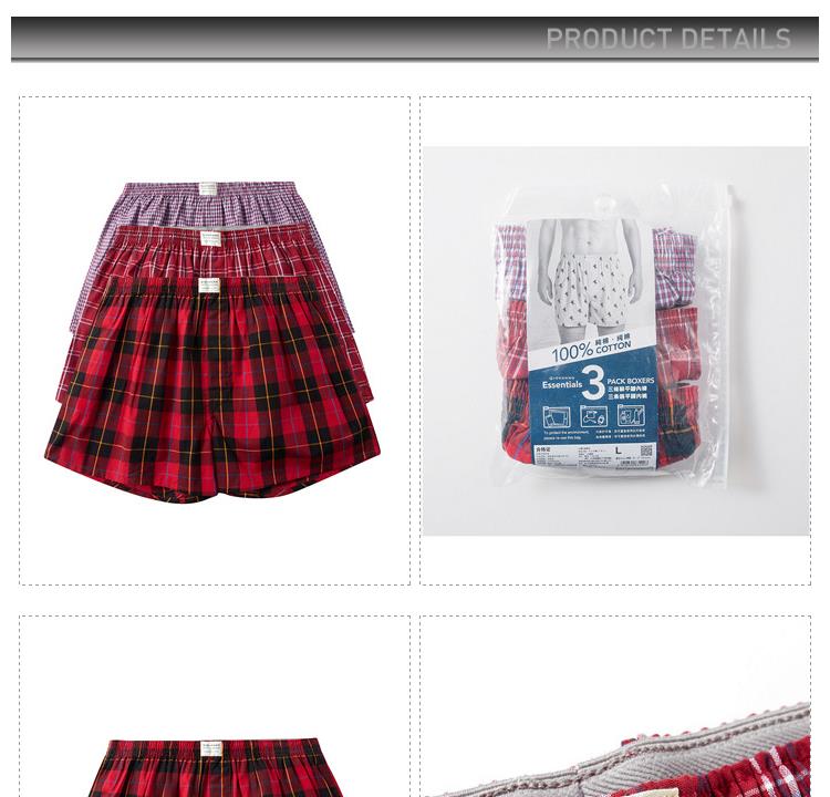 Giordano Men Boxer 3-pack Multi Color Boxers Men 100% Cotton Male Underwear Comfortable Boxershorts Men Calzoncillo Hombre