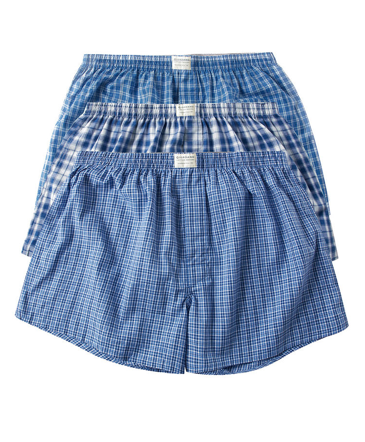 Giordano Men Boxer 3-pack Multi Color Boxers Men 100% Cotton Male Underwear Comfortable Boxershorts Men Calzoncillo Hombre
