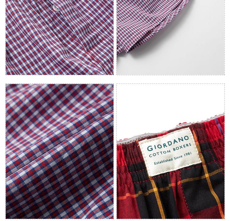 Giordano Men Boxer 3-pack Multi Color Boxers Men 100% Cotton Male Underwear Comfortable Boxershorts Men Calzoncillo Hombre