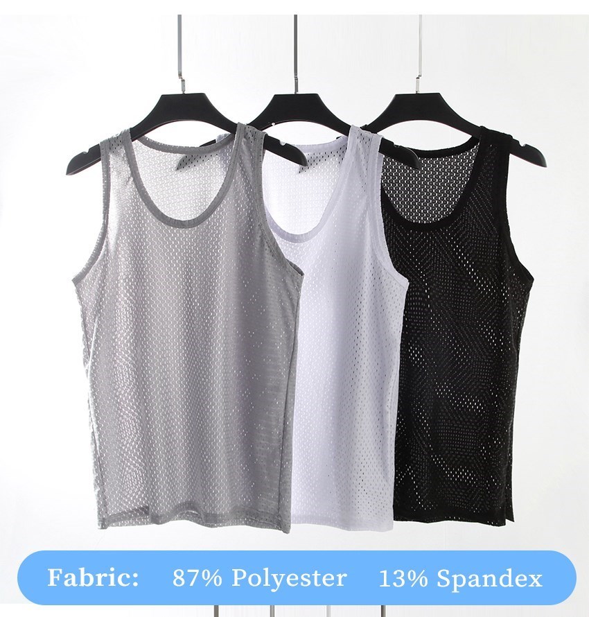 Quick dry Mens Underwear Sleeveless Tank Top Solid Muscle Vest Undershirts O-neck Gymclothing T-shirt men's vest