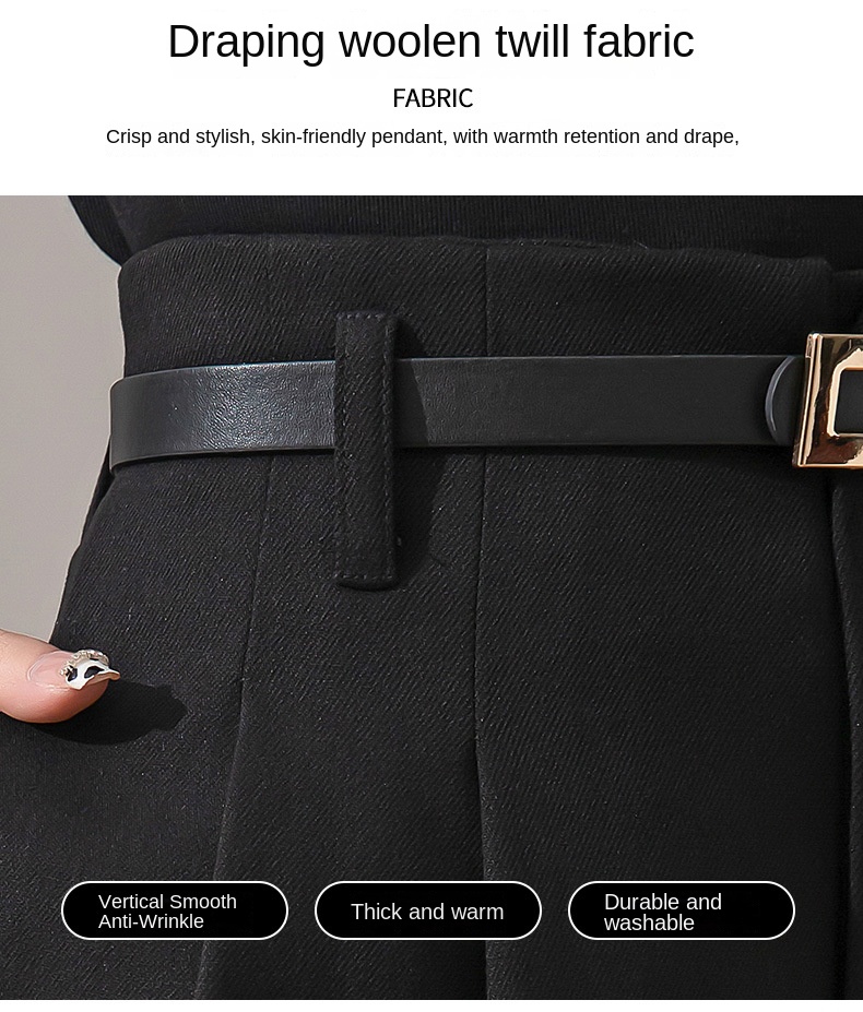 Women Wide Leg Baggy Thicken Warm Trousers For Autumn Winter 2022 New High Waist Pants Skirt Plus Size Culottes With Belt S 3XL