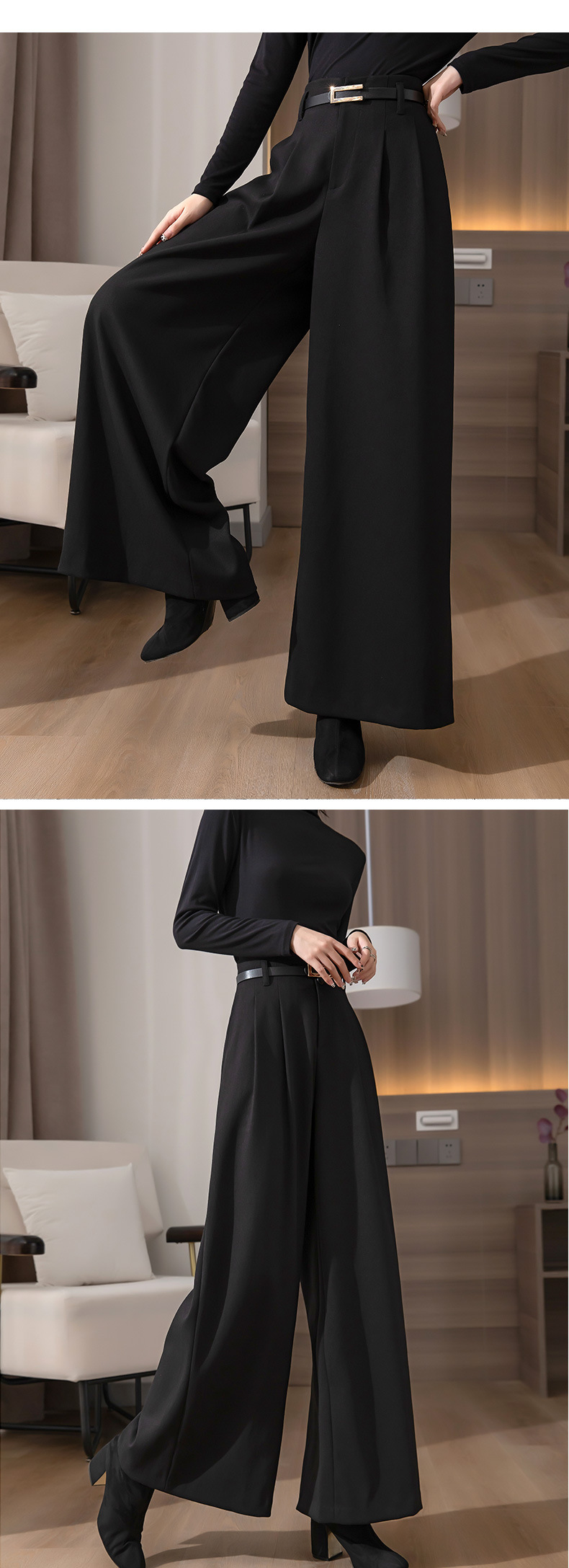 Women Wide Leg Baggy Thicken Warm Trousers For Autumn Winter 2022 New High Waist Pants Skirt Plus Size Culottes With Belt S 3XL