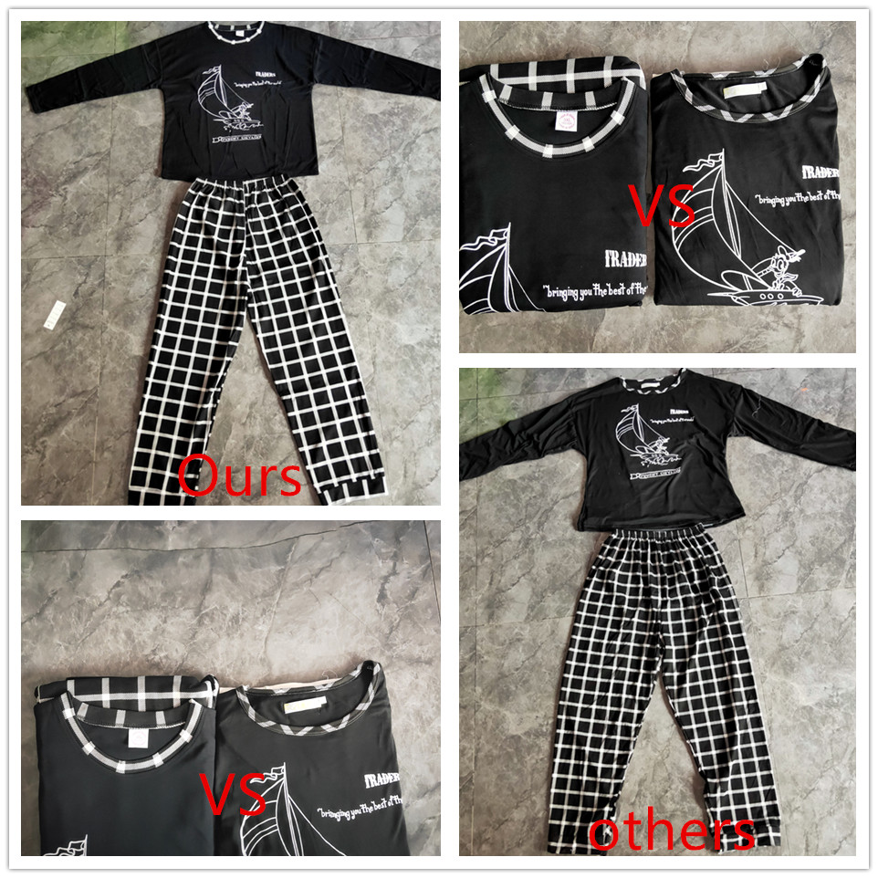 Spring Autumn Knitted Cotton Elegant Women Floral Pajama Sets Sleepwear Casul Lounge Set Plaid Pants Pajamas Womens Home Fashion