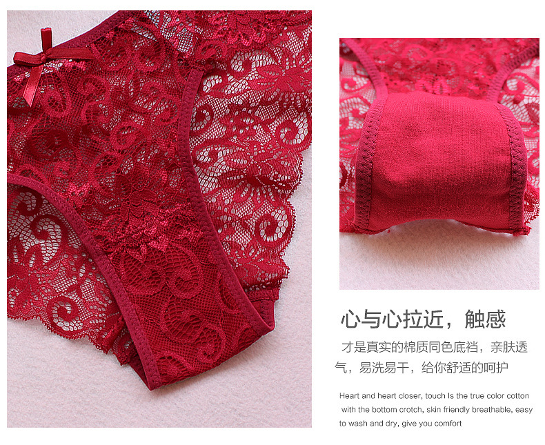 Women panties Luxury Lace side large women's underwear Europe and America narrow crotch low waist briefs European size