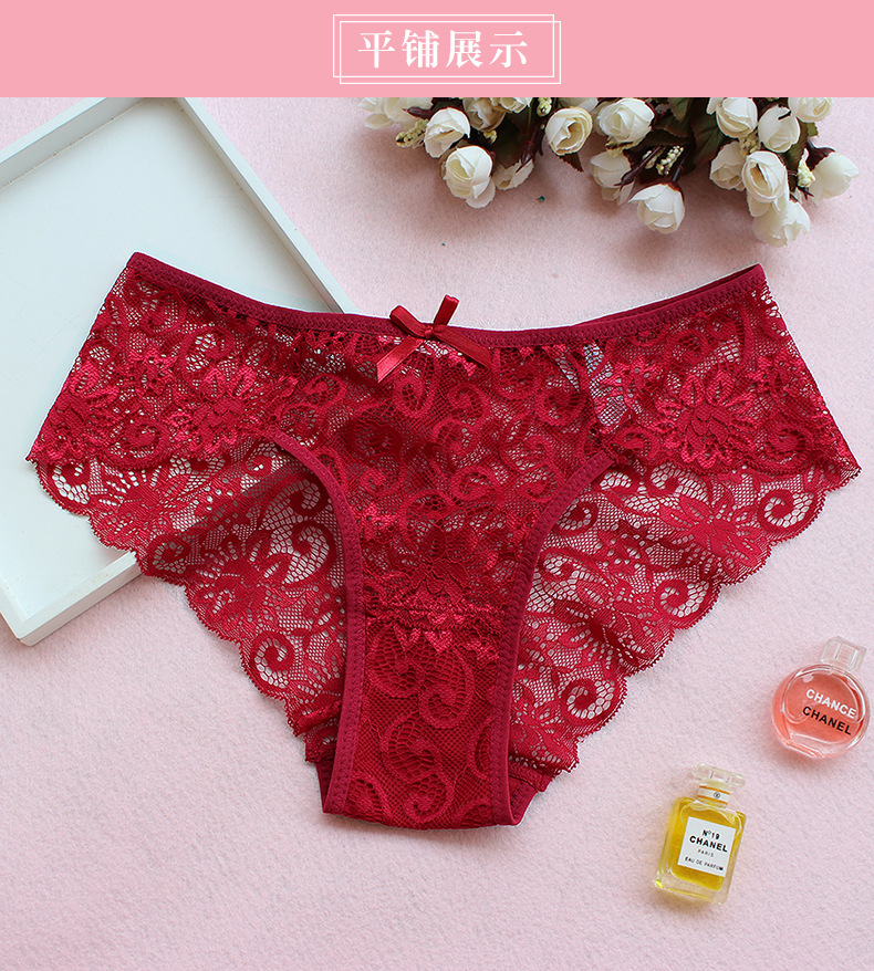 Women panties Luxury Lace side large women's underwear Europe and America narrow crotch low waist briefs European size
