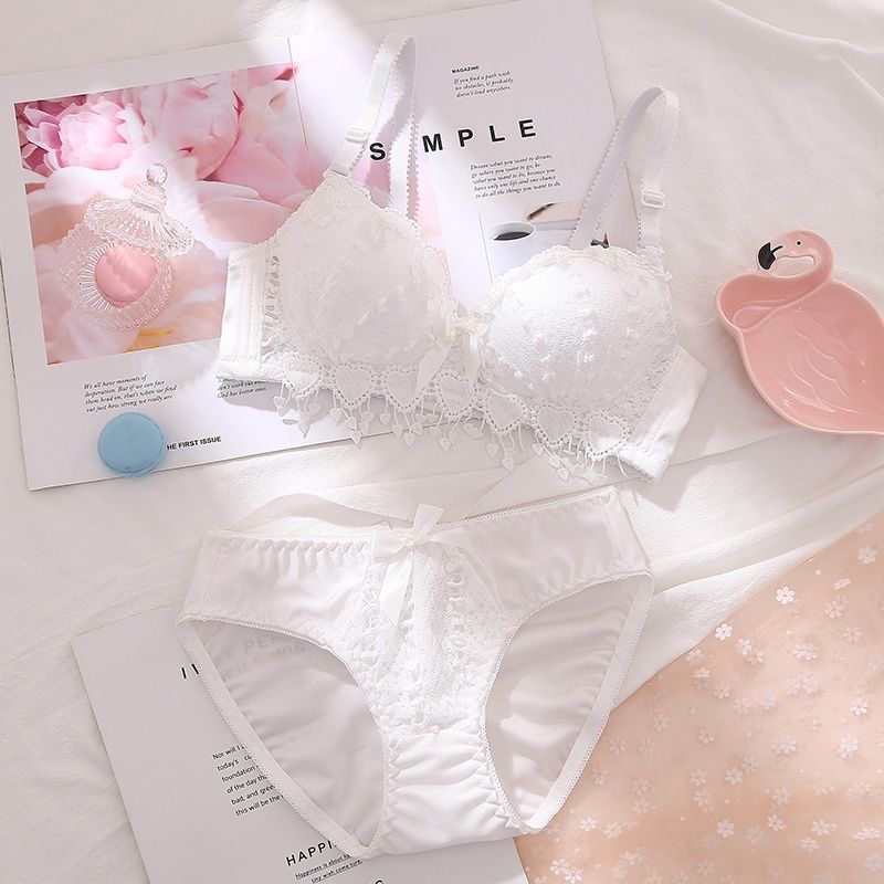 Beautiful Breathable Bra Set Women's Soft Underwear Set Comfortable Brassiere Gather Bralette Wireless Intimates Lingerie Suit