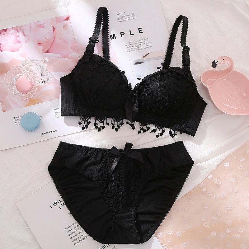 Beautiful Breathable Bra Set Women's Soft Underwear Set Comfortable Brassiere Gather Bralette Wireless Intimates Lingerie Suit