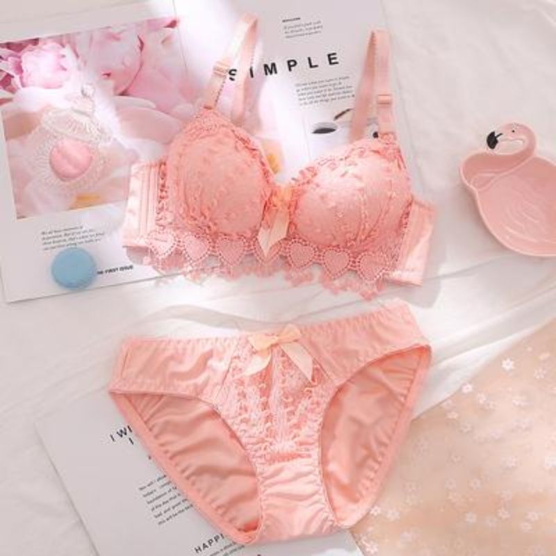 Beautiful Breathable Bra Set Women's Soft Underwear Set Comfortable Brassiere Gather Bralette Wireless Intimates Lingerie Suit