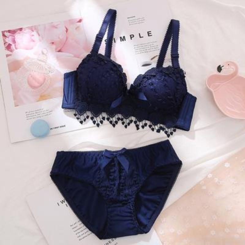 Beautiful Breathable Bra Set Women's Soft Underwear Set Comfortable Brassiere Gather Bralette Wireless Intimates Lingerie Suit