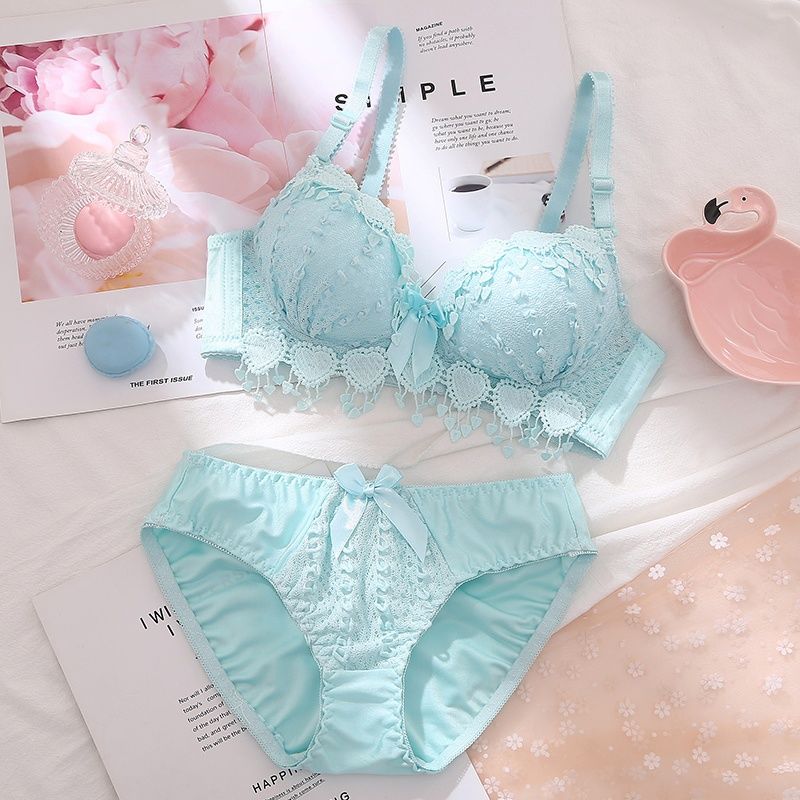 Beautiful Breathable Bra Set Women's Soft Underwear Set Comfortable Brassiere Gather Bralette Wireless Intimates Lingerie Suit