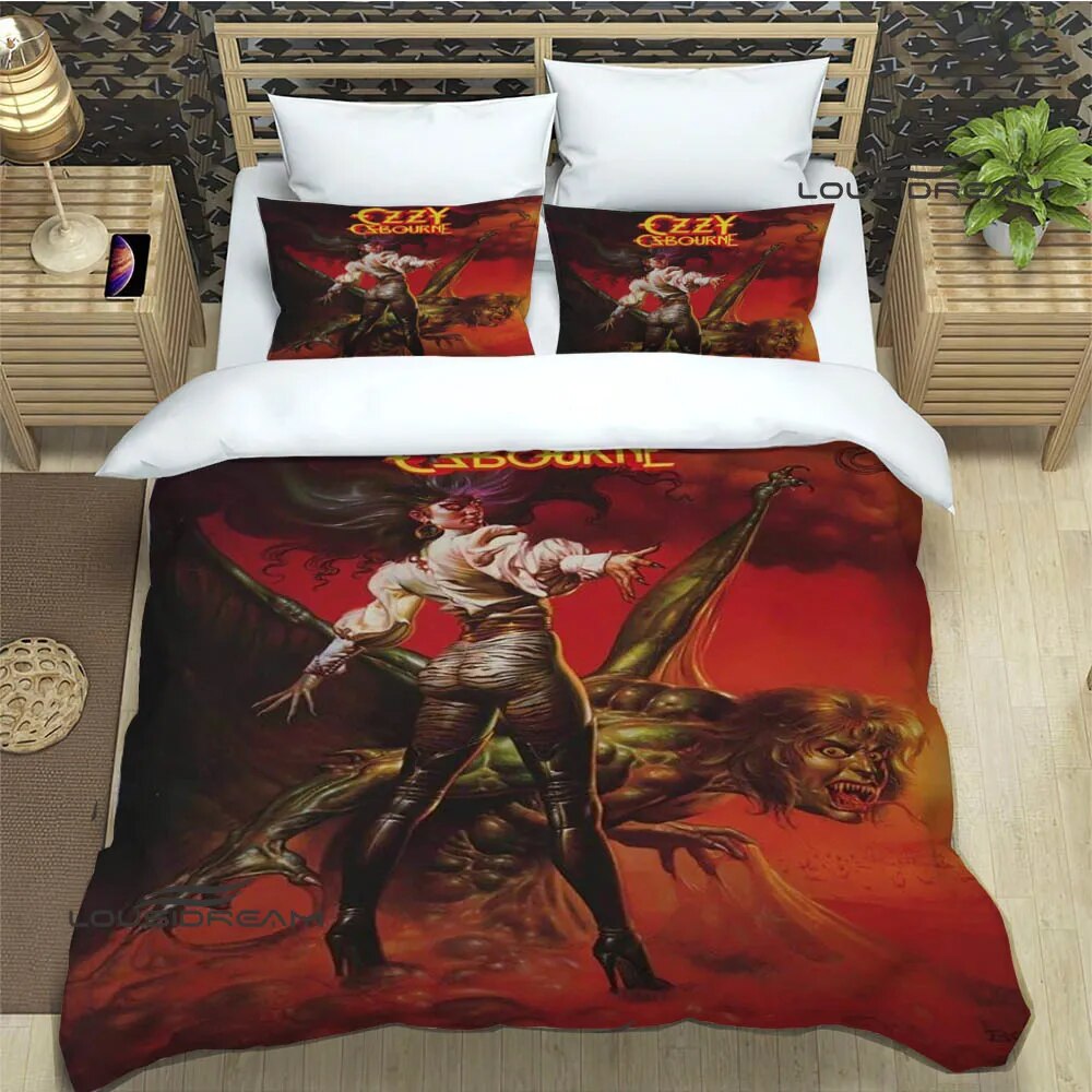 Ozzy osbourne retro Bedding Sets exquisite bed supplies set duvet cover bed comforter set bedding set luxury birthday gift