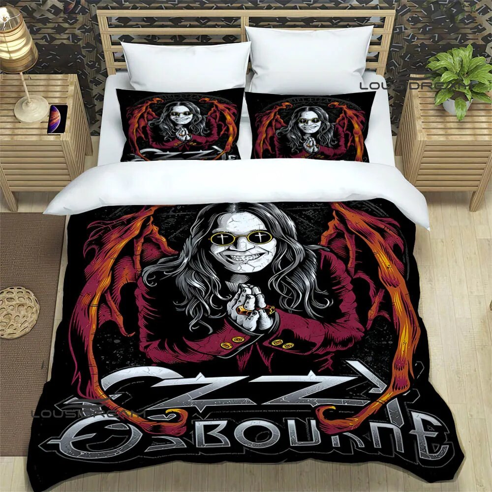 Ozzy osbourne retro Bedding Sets exquisite bed supplies set duvet cover bed comforter set bedding set luxury birthday gift