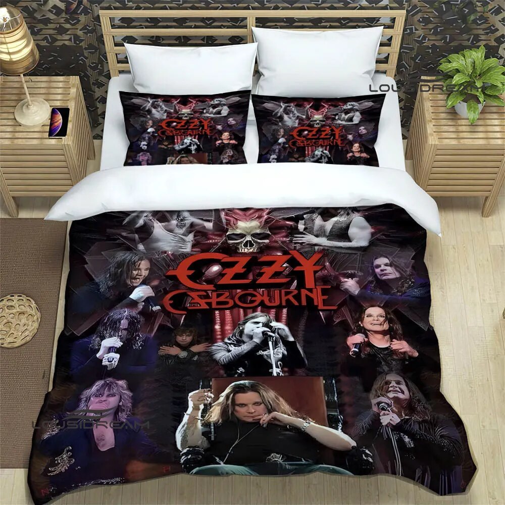 Ozzy osbourne retro Bedding Sets exquisite bed supplies set duvet cover bed comforter set bedding set luxury birthday gift