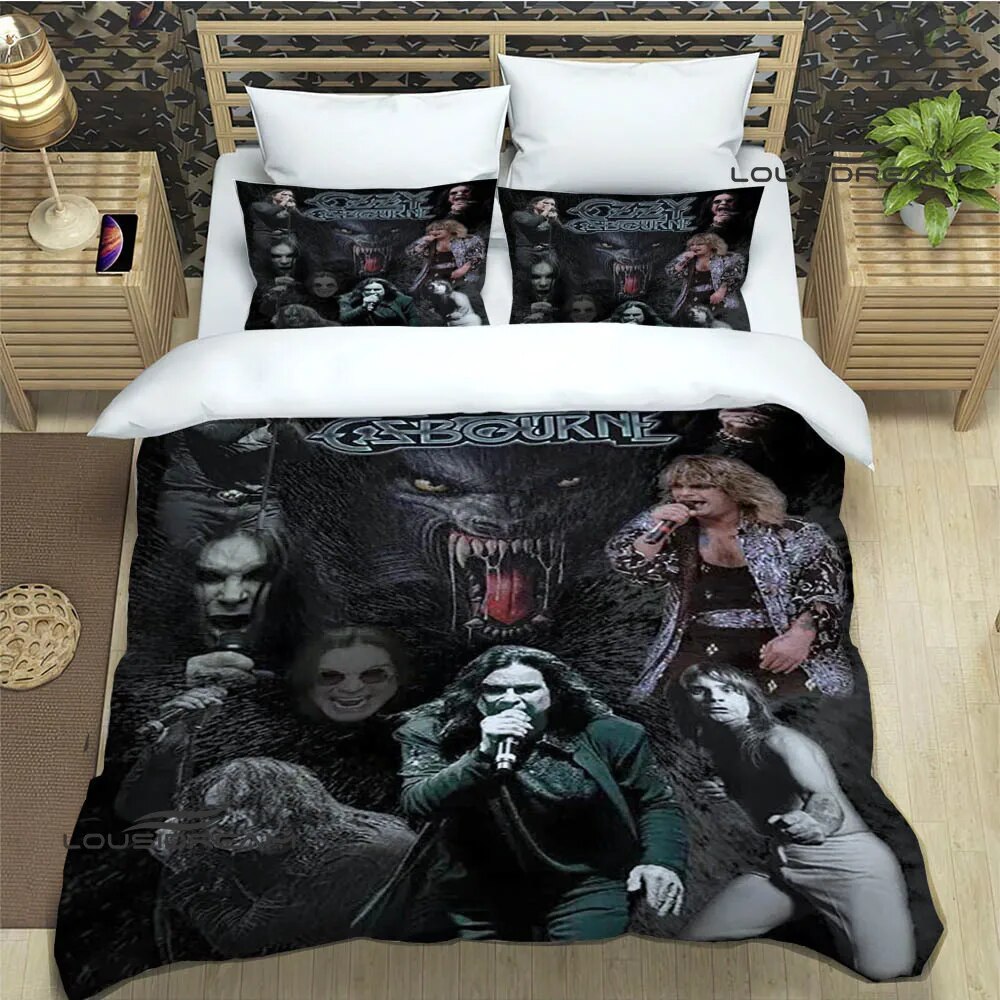 Ozzy osbourne retro Bedding Sets exquisite bed supplies set duvet cover bed comforter set bedding set luxury birthday gift