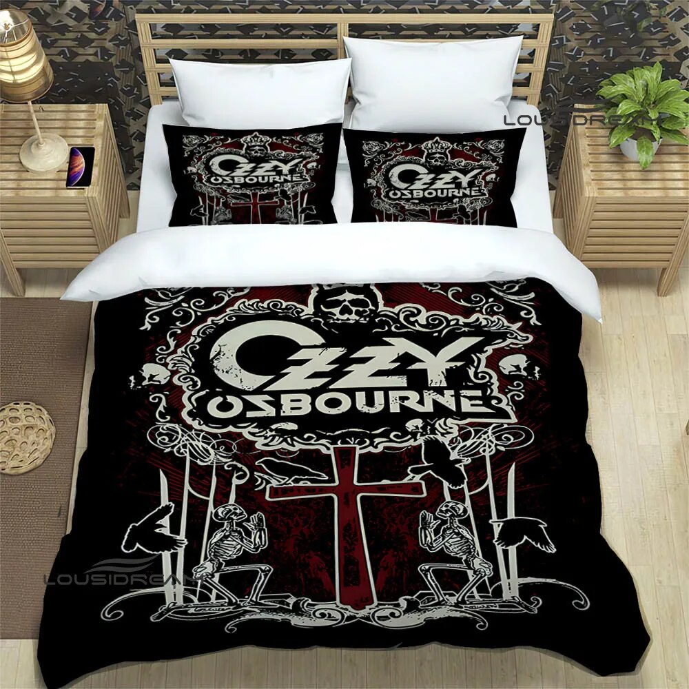 Ozzy osbourne retro Bedding Sets exquisite bed supplies set duvet cover bed comforter set bedding set luxury birthday gift