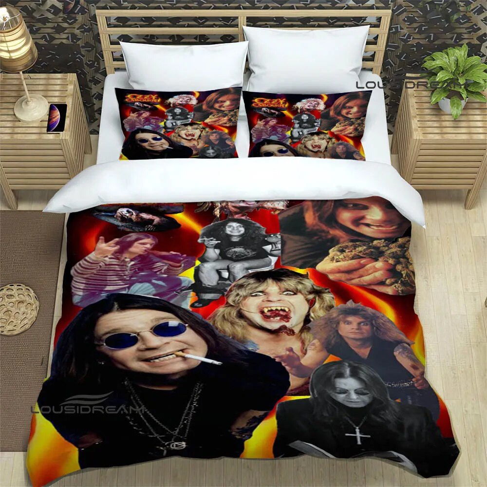 Ozzy osbourne retro Bedding Sets exquisite bed supplies set duvet cover bed comforter set bedding set luxury birthday gift