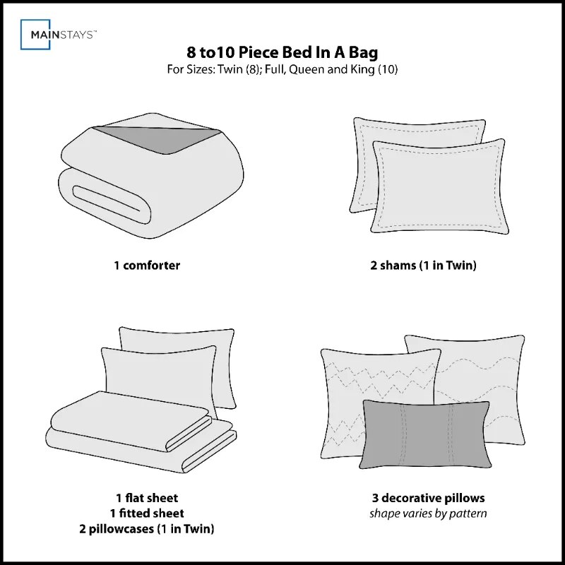 Navy Plaid 10 Piece Bed in a Bag Comforter Set With Sheets Navy Plaid 10 Piece Bed in a Bag Comforter Set With Sheets