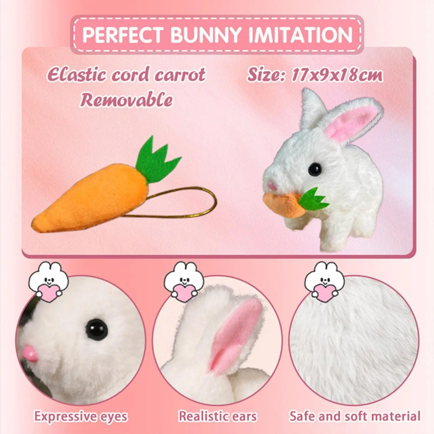 Bunby - Easter My Realistic Bunny Toy, Interactive Bunny Realistic Bunny - Jumping, Twitching, and Shaking Ears, Bunny Realistic