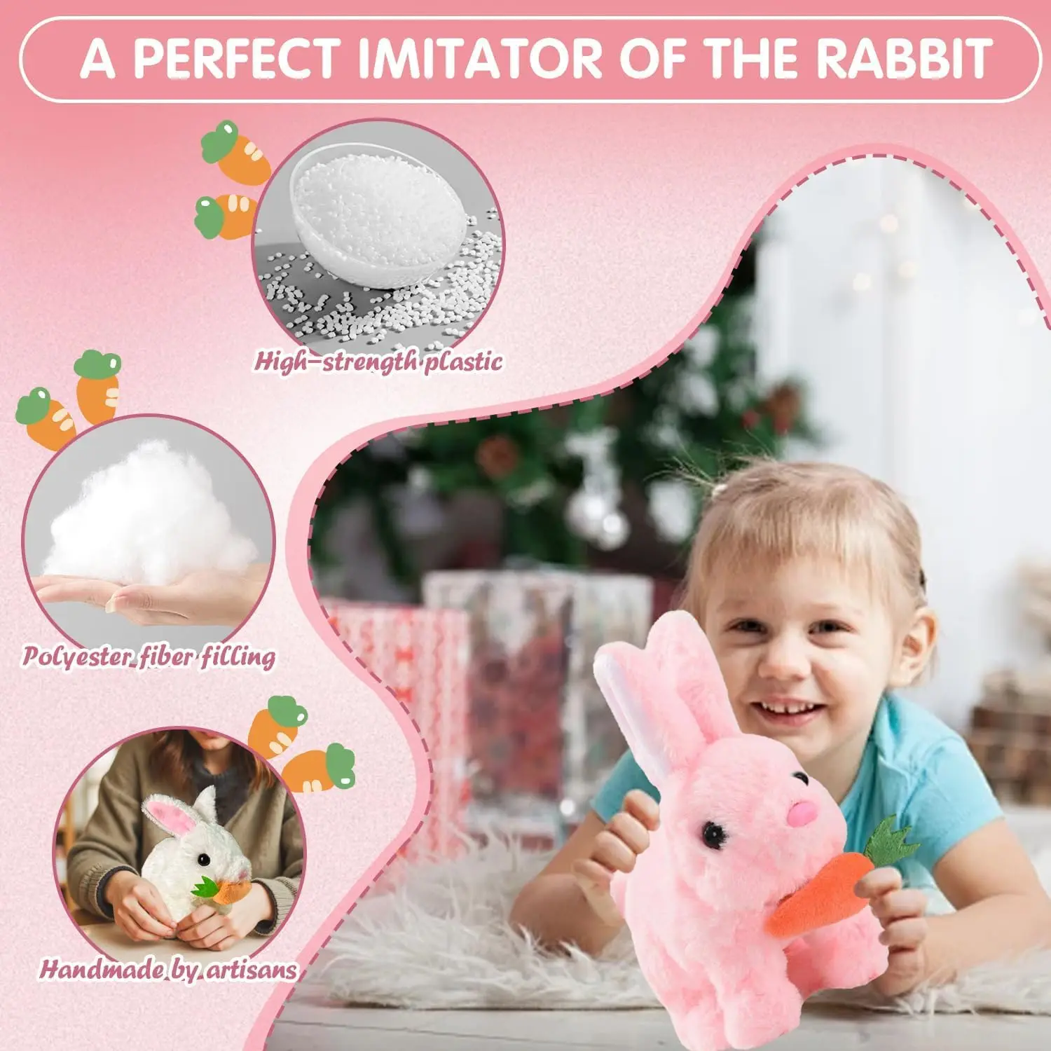 Bunby - Easter My Realistic Bunny Toy, Interactive Bunny Realistic Bunny - Jumping, Twitching, and Shaking Ears, Bunny Realistic