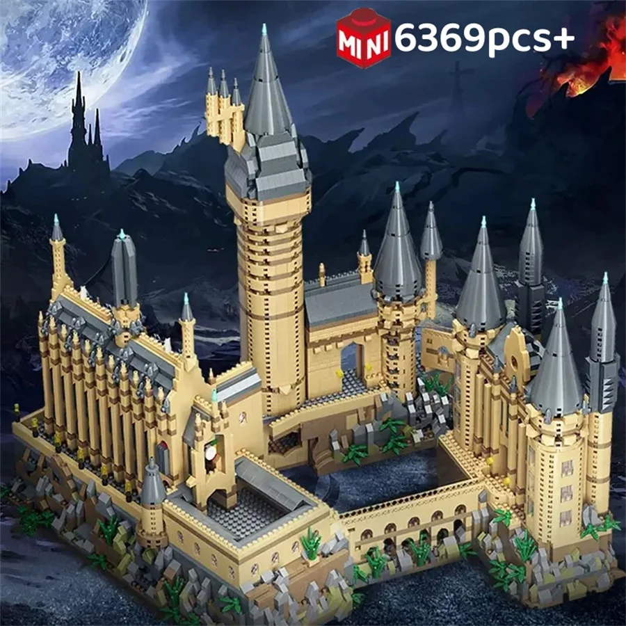 City Creative Medieval Magic Castle Series Micro Bricks School Architecture Palace Model Building Blocks Assembly Toys Kid Gifts