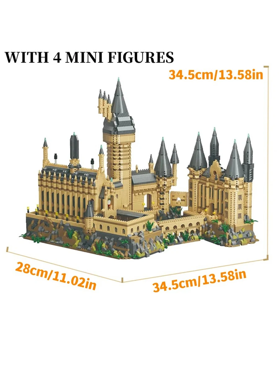 City Creative Medieval Magic Castle Series Micro Bricks School Architecture Palace Model Building Blocks Assembly Toys Kid Gifts