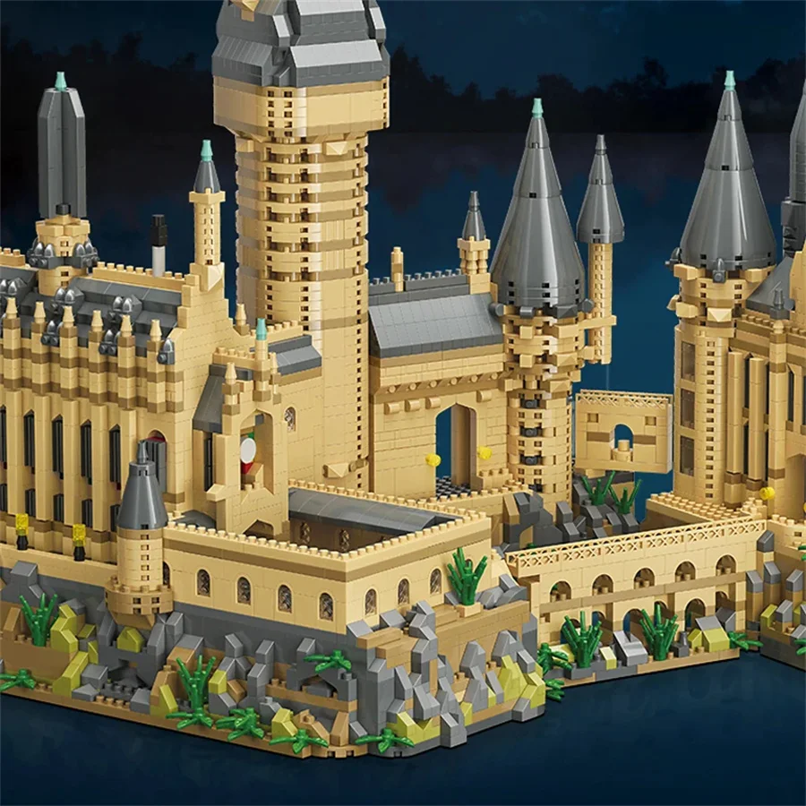 City Creative Medieval Magic Castle Series Micro Bricks School Architecture Palace Model Building Blocks Assembly Toys Kid Gifts