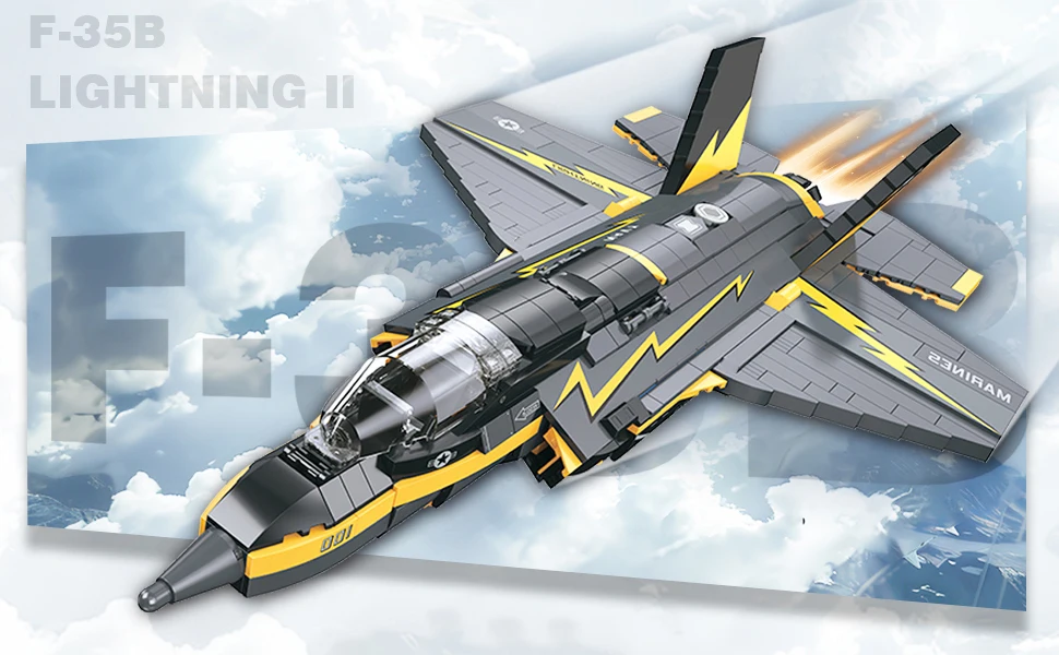1268PCS F35 Lightning II Fighter Jet Building Blocks Military Airplane Model Desktop Decoration DIY Toy Gift for Kids Adults 1268PCS F35 Lightning II Fighter Jet Building Blocks Military Airplane Model Desktop Decoration DIY Toy Gift for Kids Adults