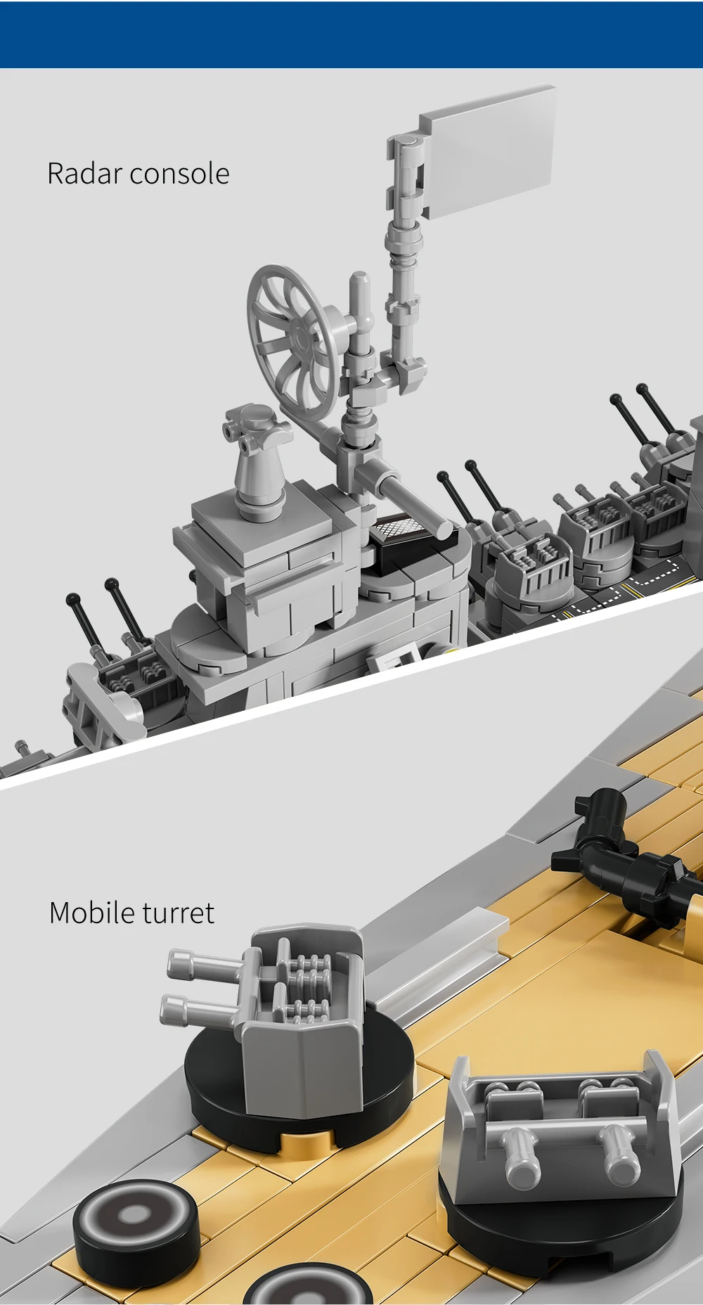 2228PCS USS Missouri battleship building block kit, large battleship model building block kit, adult warship collection, enthusi