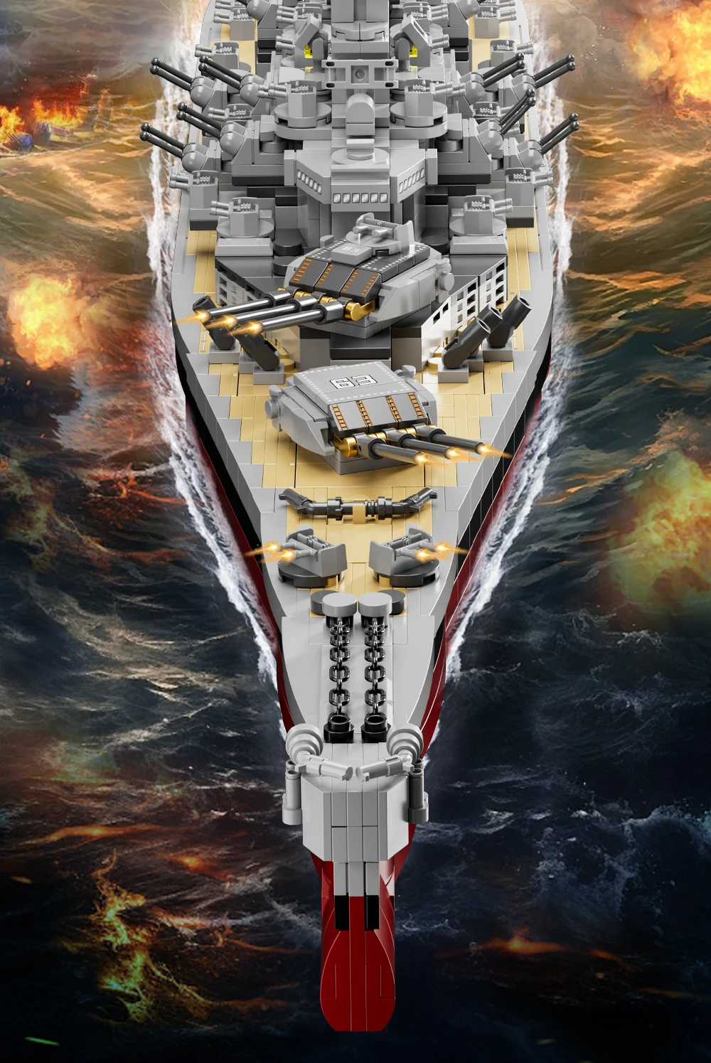 2228PCS USS Missouri battleship building block kit, large battleship model building block kit, adult warship collection, enthusi