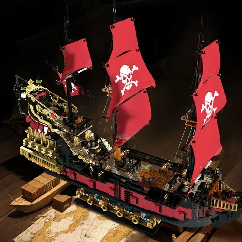 3399PCS Phantom Queen Pirate Ship Building Blocks Classic Sailboat Model Bricks With Light Mini Doll Kids DIY Toy Holiday Gift 3399PCS Phantom Queen Pirate Ship Building Blocks Classic Sailboat Model Bricks With Light Mini Doll Kids DIY Toy Holiday Gift