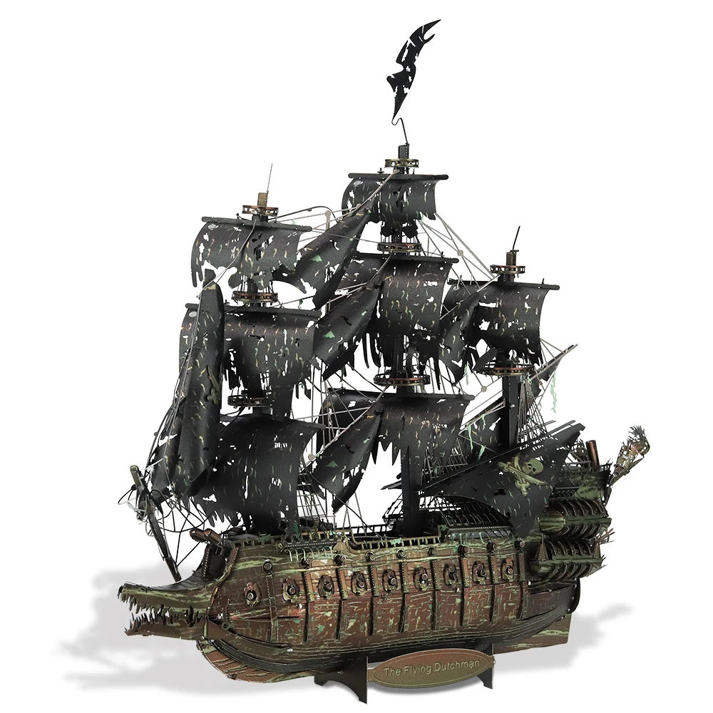 Piececool 3D Metal Puzzle The Flying Dutchman Model Building Blocks Pirate Ship Jigsaw for Teens Brain Teaser DIY Toys