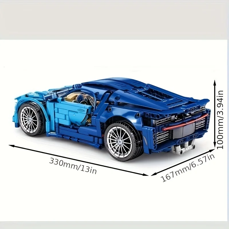ToylinX Bluce Sports Car MOC Building Blocks Kit, 1:14 Scale Sports Car Model Toys(1259Pcs)，Gift for Adults and Kids