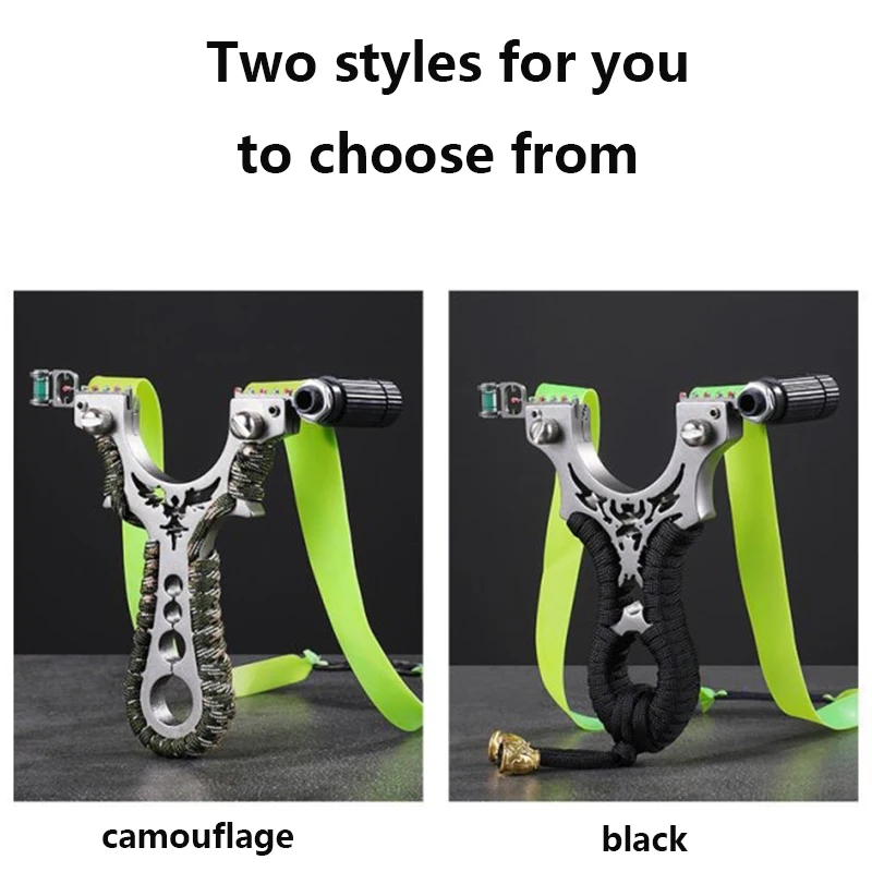 Laser Stainless Steel Slingshot 8020 Metal Flat Rubber Band High-precision Slingsshot Outdoor Fast Pressure Shooting Acessories