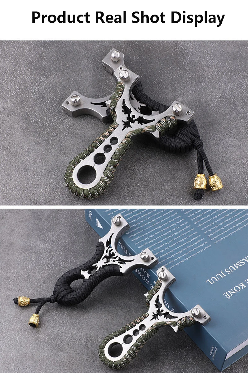 Laser Stainless Steel Slingshot 8020 Metal Flat Rubber Band High-precision Slingsshot Outdoor Fast Pressure Shooting Acessories