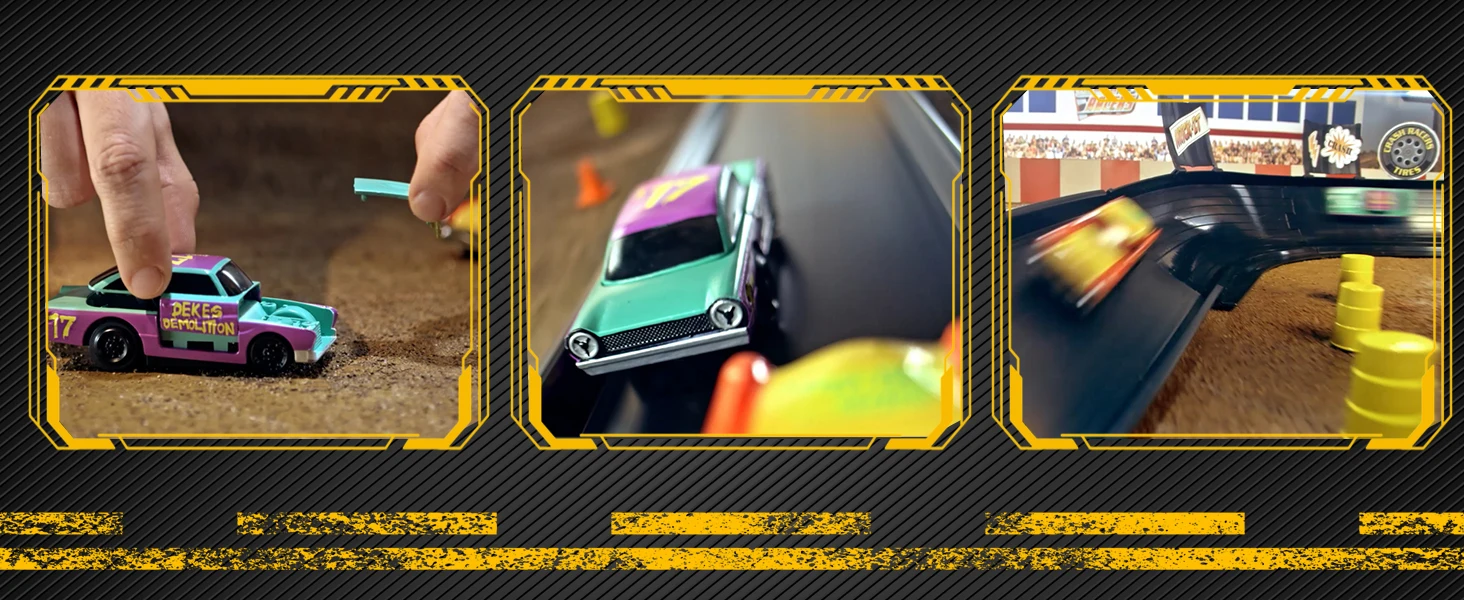 VATOS CRASH RACERS Track Speed Collision Racing Car Set Rechargeable Cars The Fast and The Furious Racing Toys Gifts Kids Game