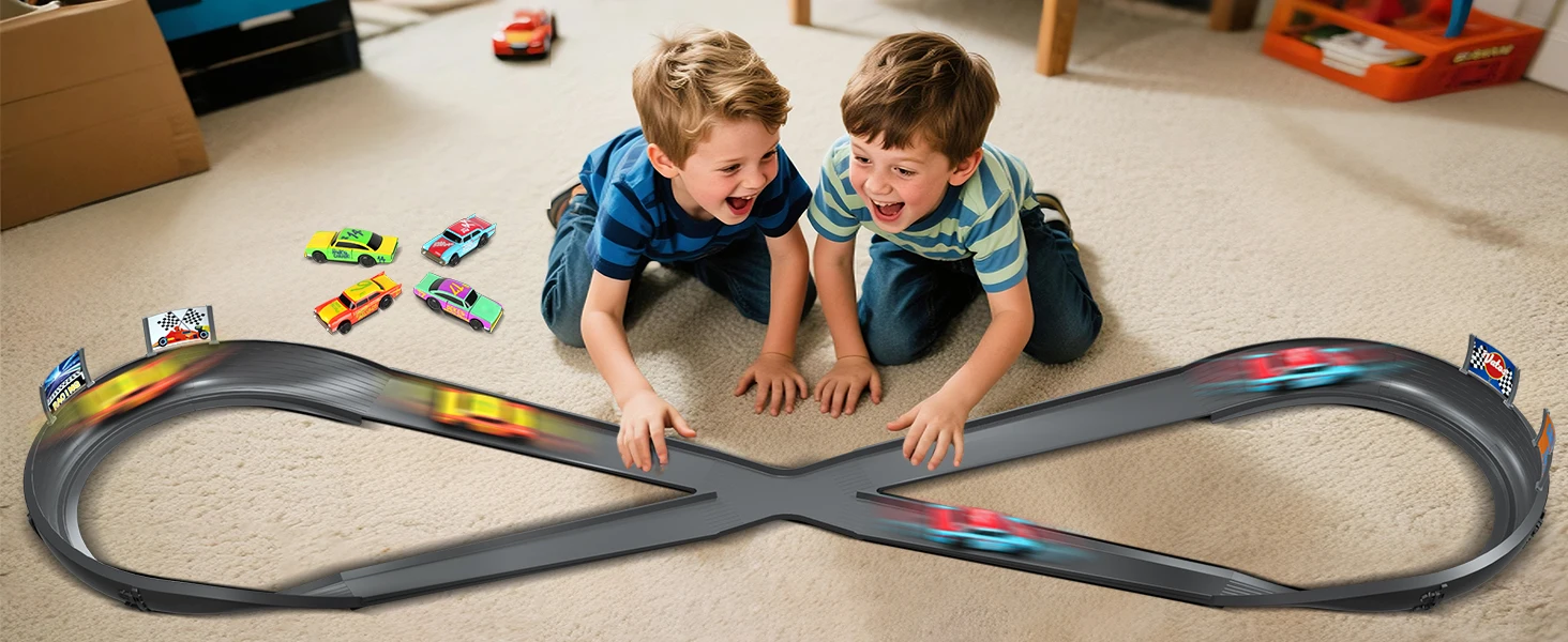 VATOS CRASH RACERS Track Speed Collision Racing Car Set Rechargeable Cars The Fast and The Furious Racing Toys Gifts Kids Game