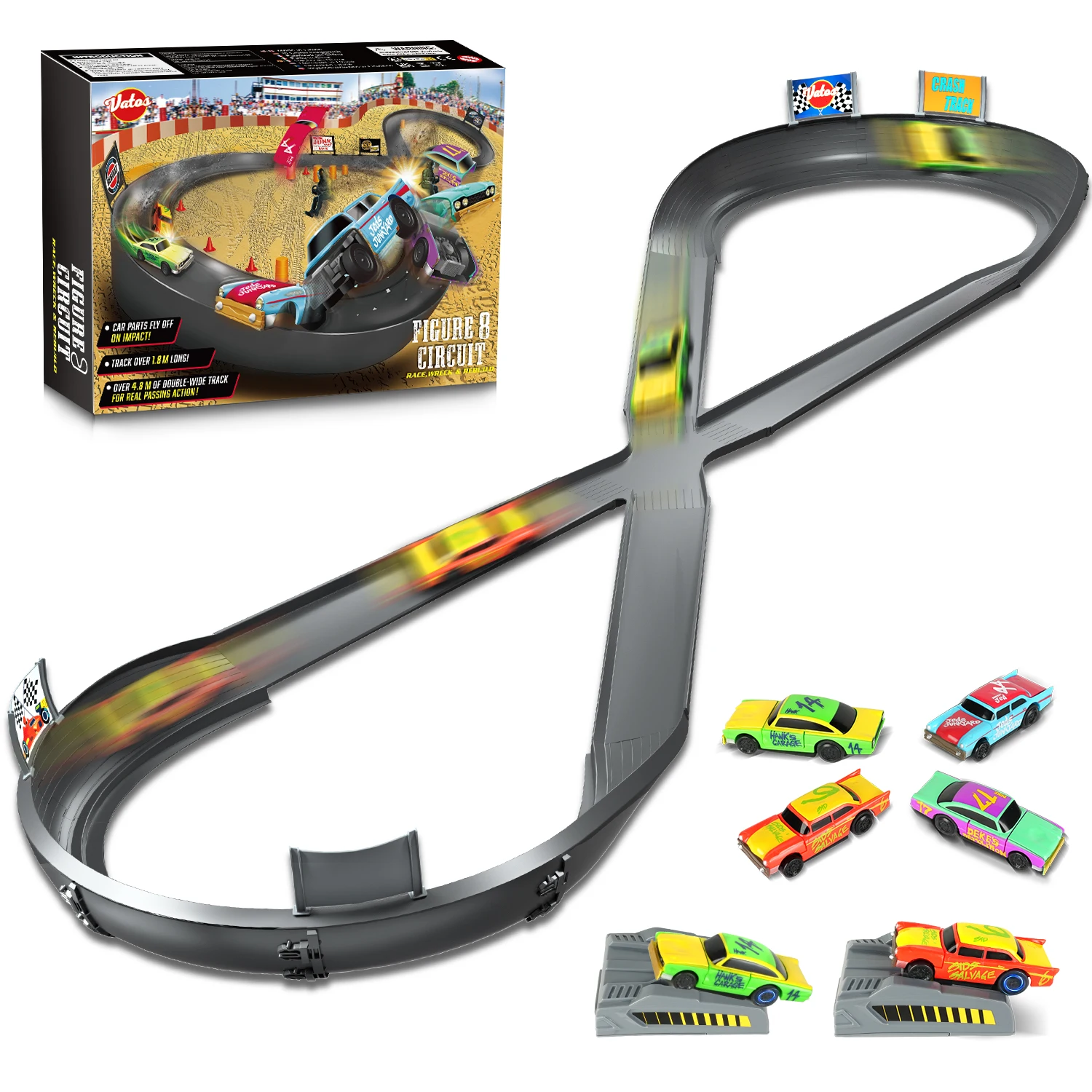 VATOS CRASH RACERS Track Speed Collision Racing Car Set Rechargeable Cars The Fast and The Furious Racing Toys Gifts Kids Game VATOS CRASH RACERS Track Speed Collision Racing Car Set Rechargeable Cars The Fast and The Furious Racing Toys Gifts Kids Game