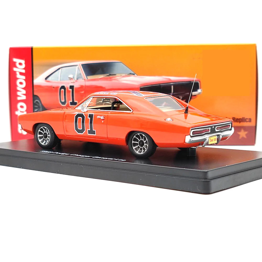 Auto World 1:43 Charger 1969 General Lee Red AWRSS1151 Limited Edition Resin Model Car Collection Auto Toys Gift