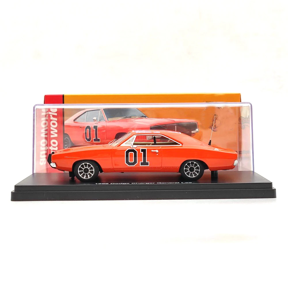 Auto World 1:43 Charger 1969 General Lee Red AWRSS1151 Limited Edition Resin Model Car Collection Auto Toys Gift